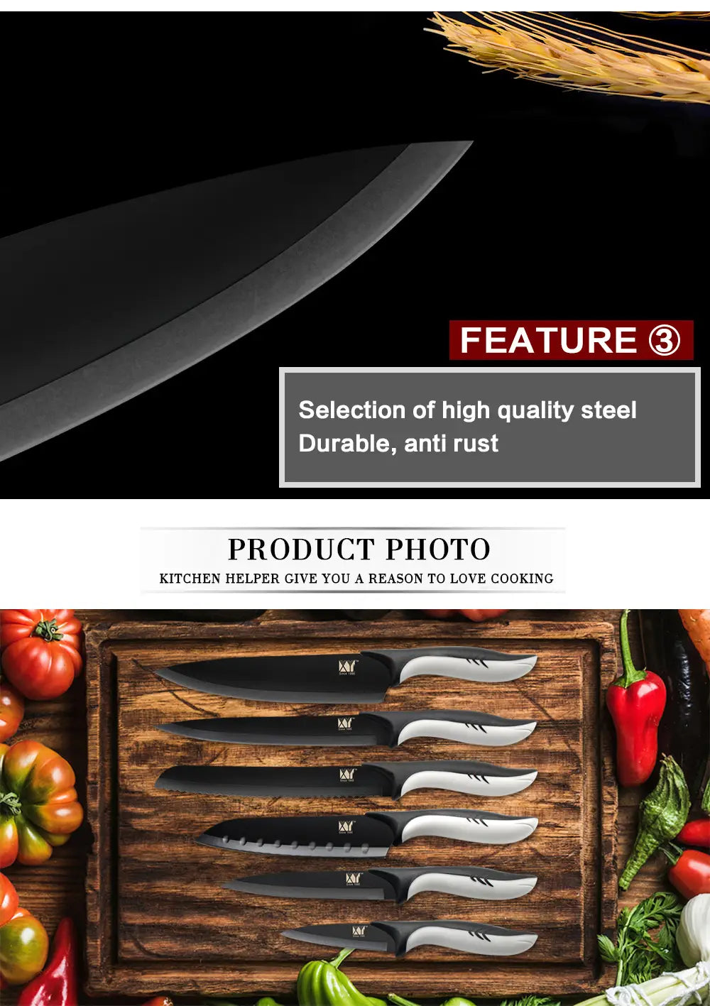 Kitchen Steel Cutter Set - Chef Santoku Slicing