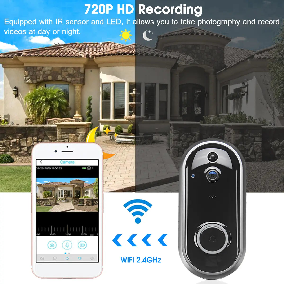 Video Doorbell Camera Wireless Wifi Security Phone Ring Door