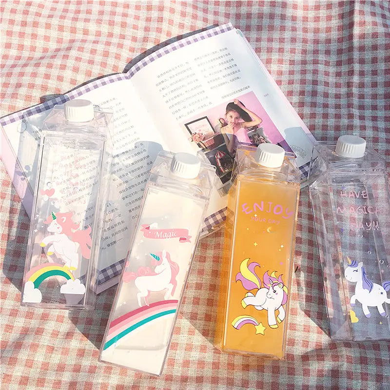 Unicorn Cartoon Water Bottle - 500ml Drink Box