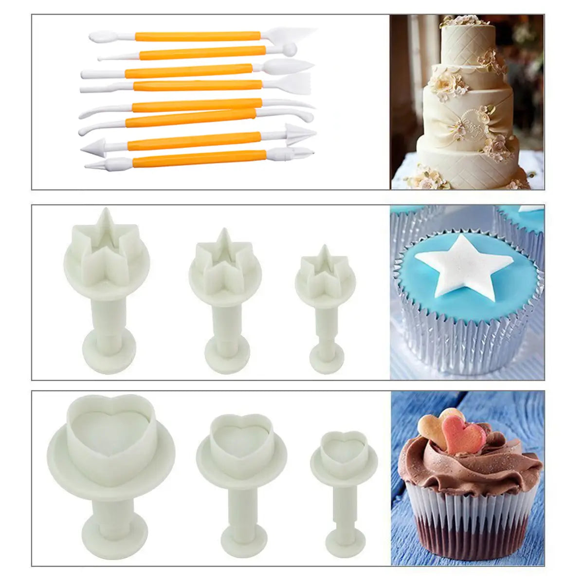 Fondant Cake Cutter Biscuit Baking Set Embossing Mold