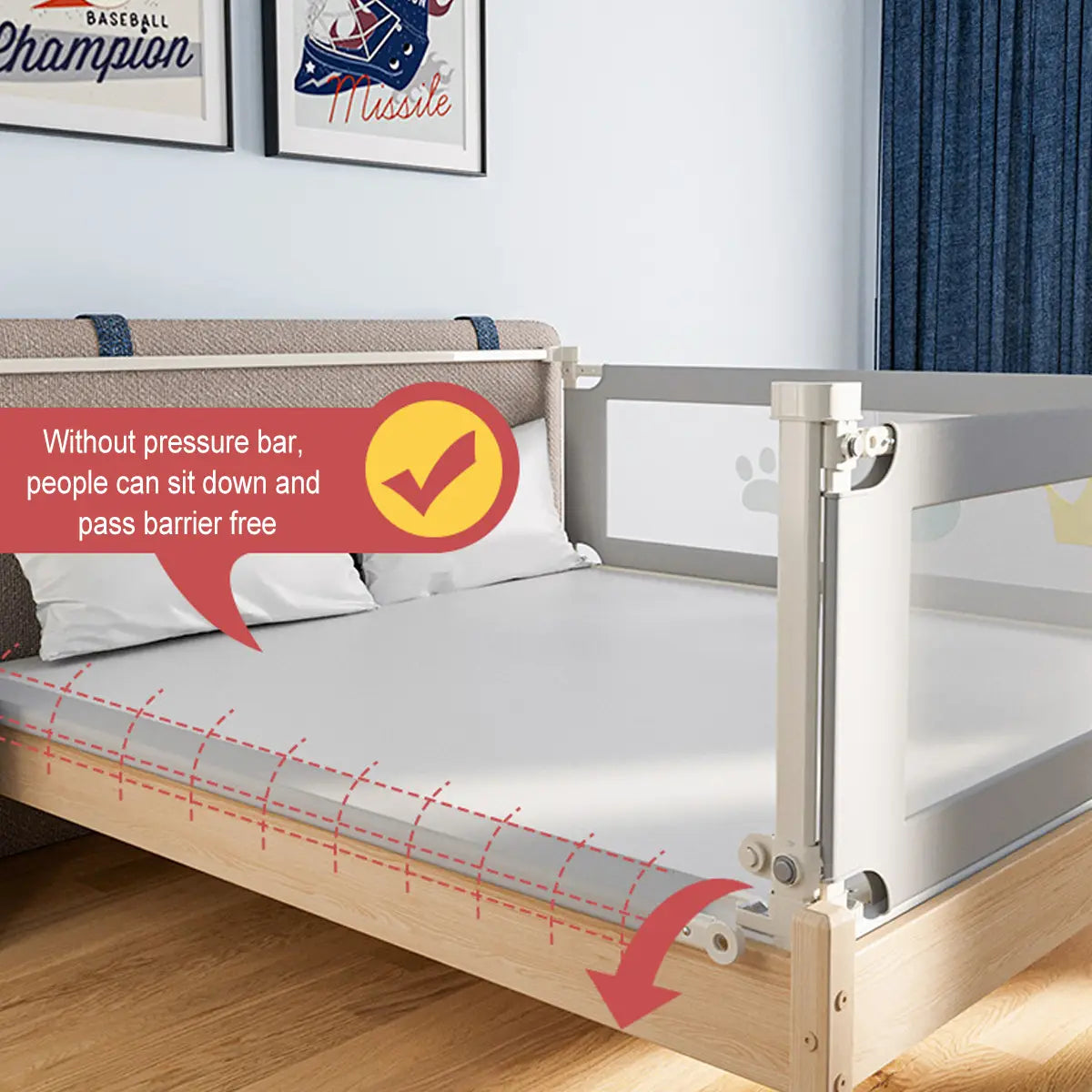 100cm Height Bed Rail/bedrail Kids Safety Cot Guard Protecte
