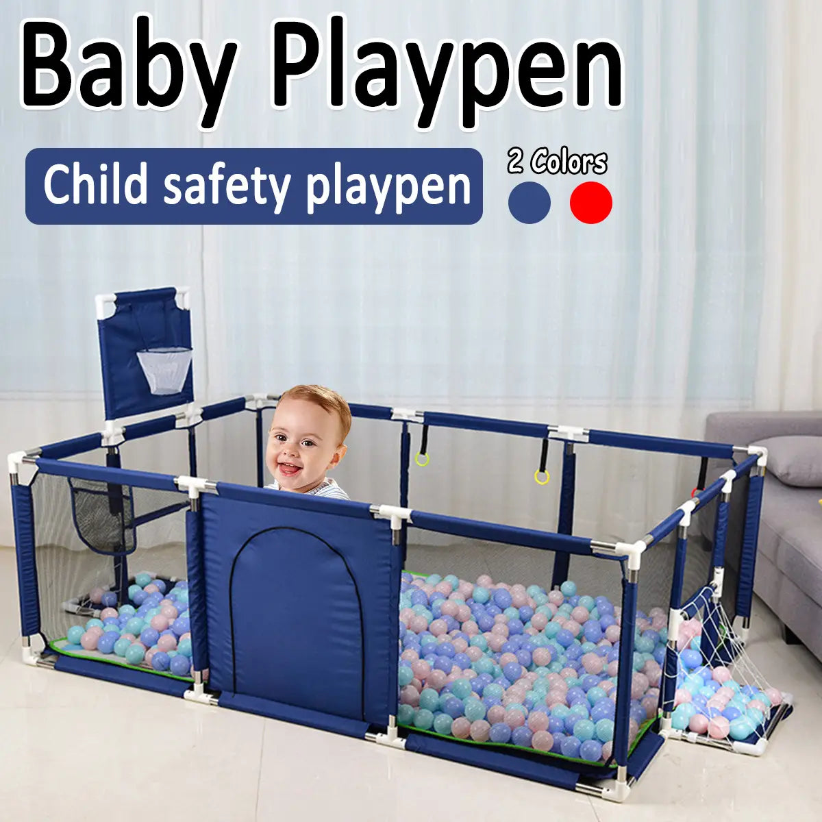 3 In 1 Baby Playpen Interactive Safety Indoor Gate Play