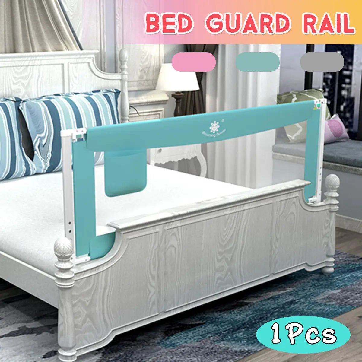 1.8/2/2.2m Child Safety Bed Guard Rail Toddler Crib Side