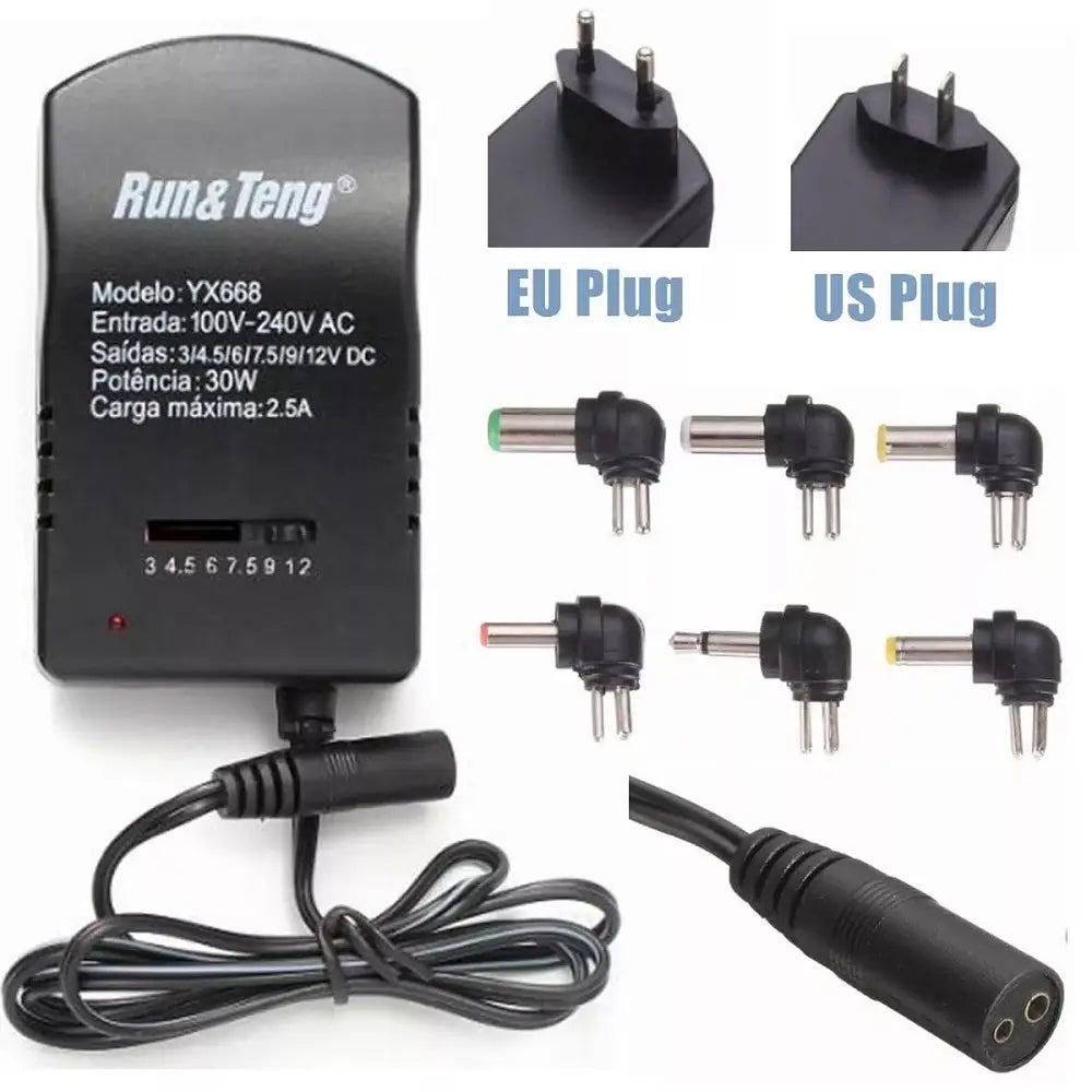 5pcs Us Plug Multi Voltage Power Adapter 2500ma 3v 4.5v 6v