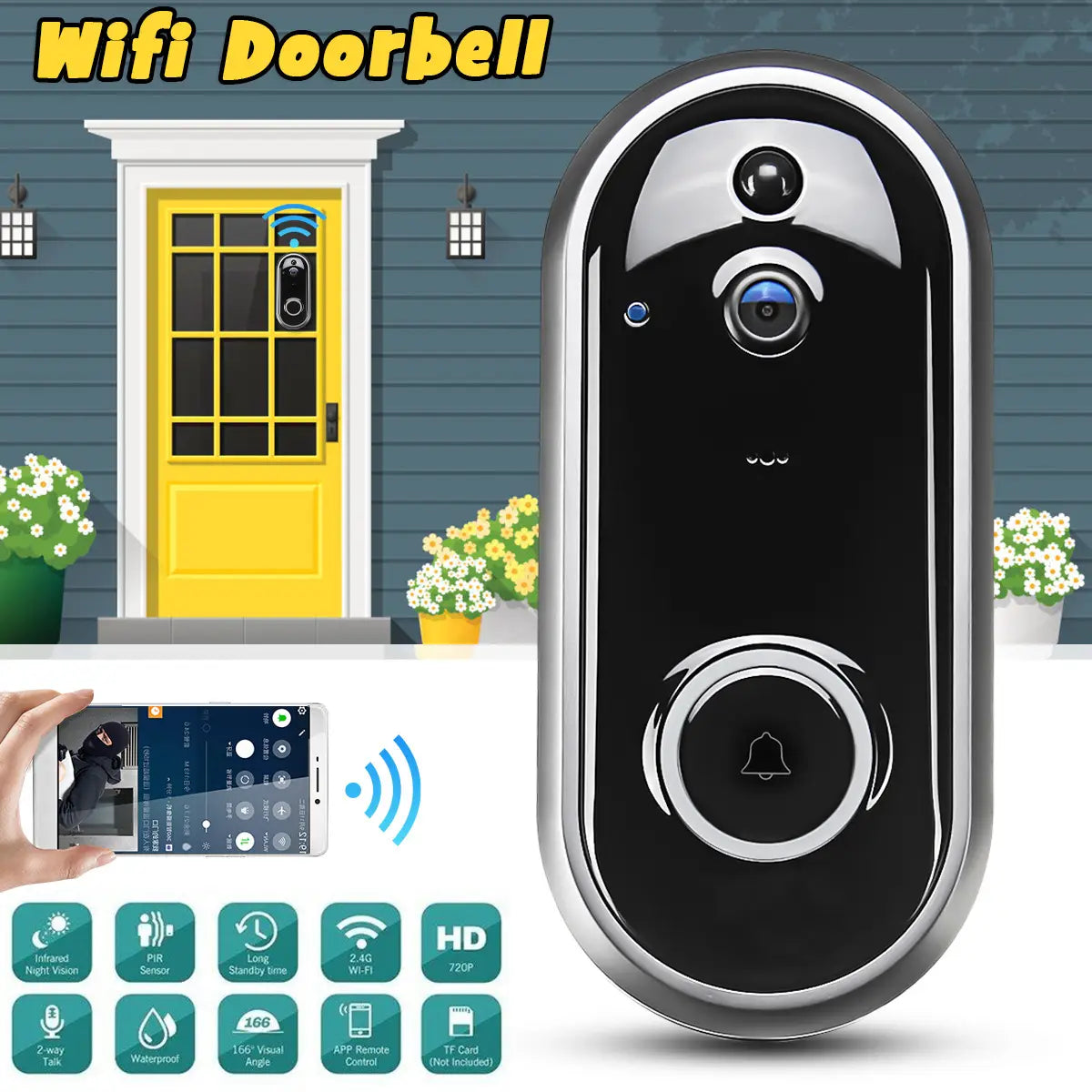 Video Doorbell Camera Wireless Wifi Security Phone Ring Door