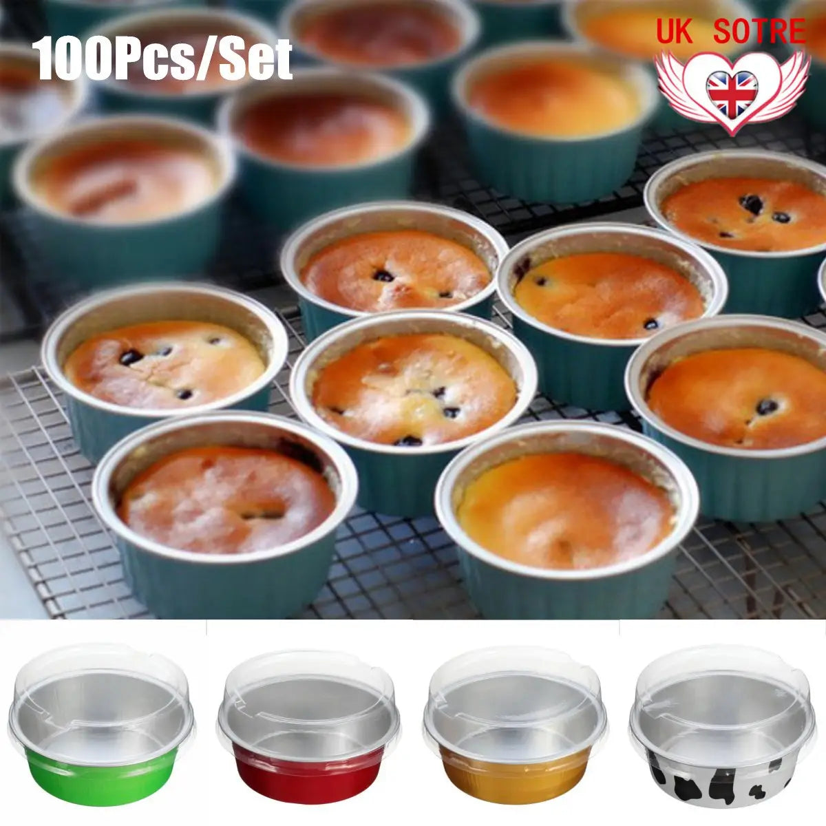 Round Foil Cake Cups - Reusable Baking Molds