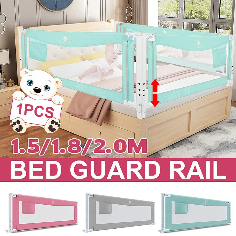 1.8/2/2.2m Child Safety Bed Guard Rail Toddler Crib Side