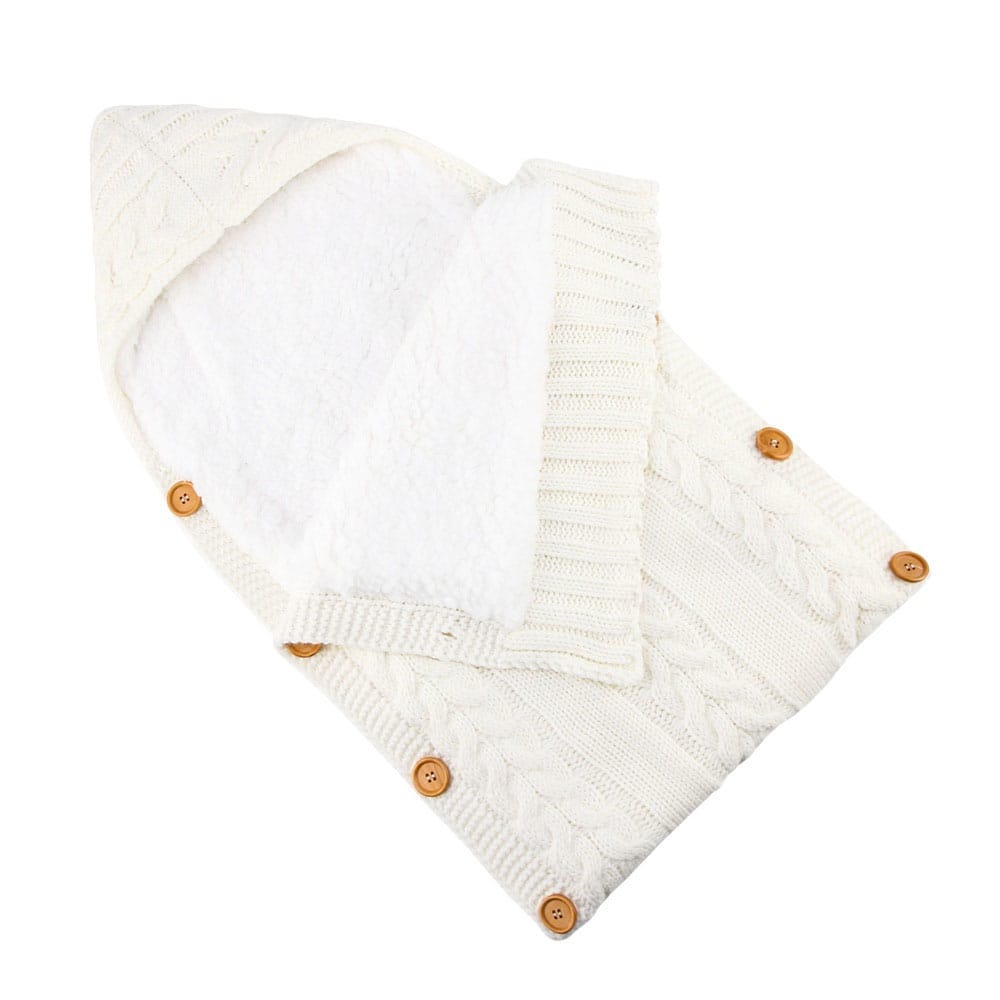 Winter Warm Infant Baby Sleeping Bag Button Knit Swaddle