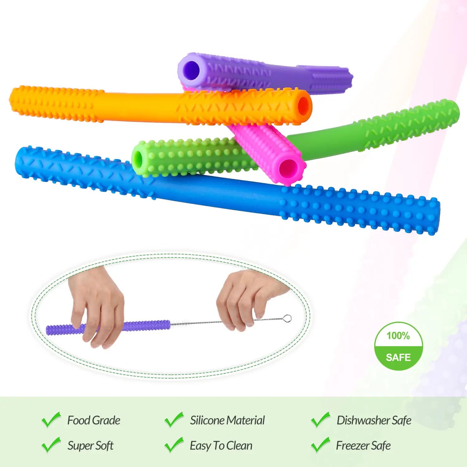 Baby Teething Bars Flexible Easy To Hold Silicone Hollow