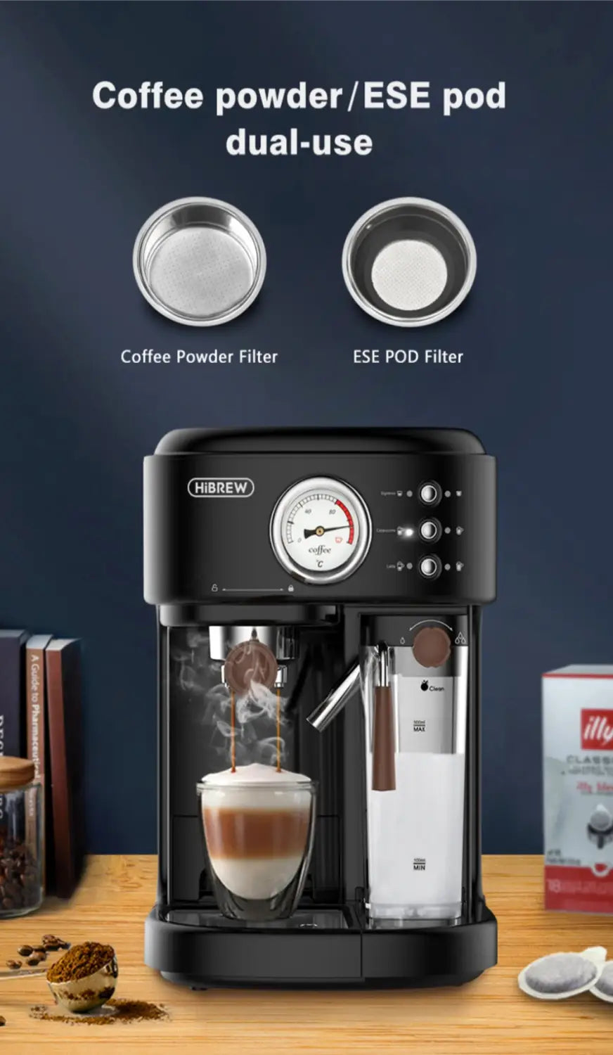 Hibrew H8a 3 In 1 Coffee Machine 19bar High Pressure