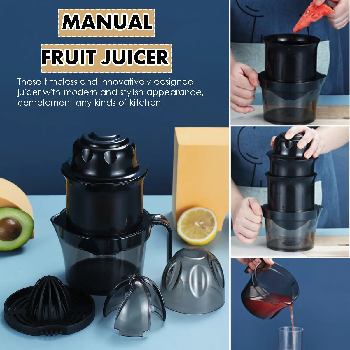 Manual Juicer Lemon Orange Squeezer Hand Press Extractor