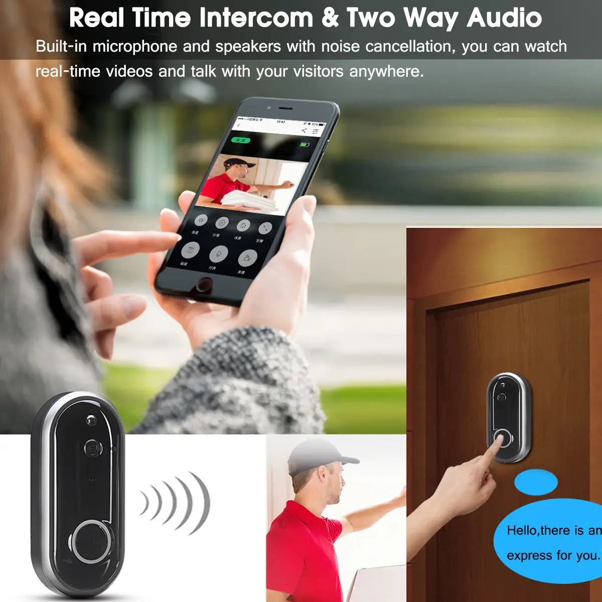 Video Doorbell Camera Wireless Wifi Security Phone Ring Door