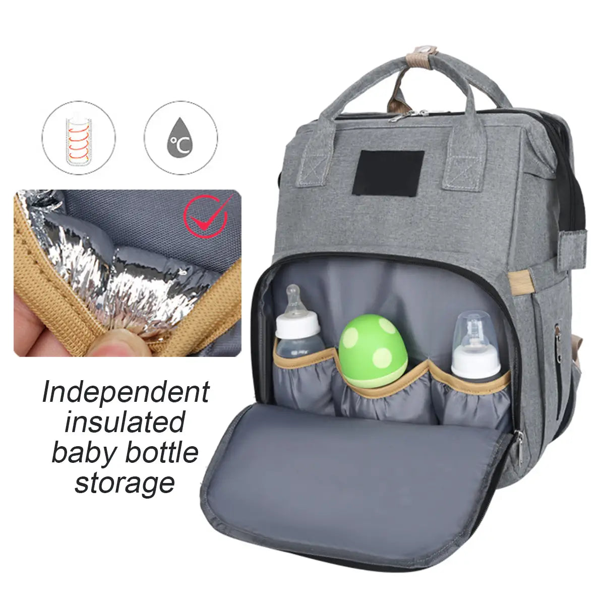 2 In 1 Diaper Bag With Changing Station Mom Backpack