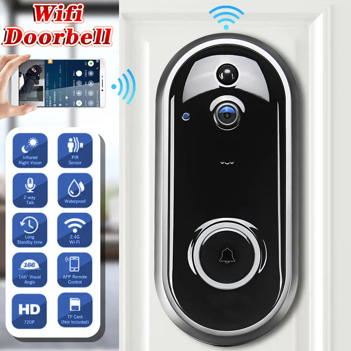 Video Doorbell Camera Wireless Wifi Security Phone Ring Door