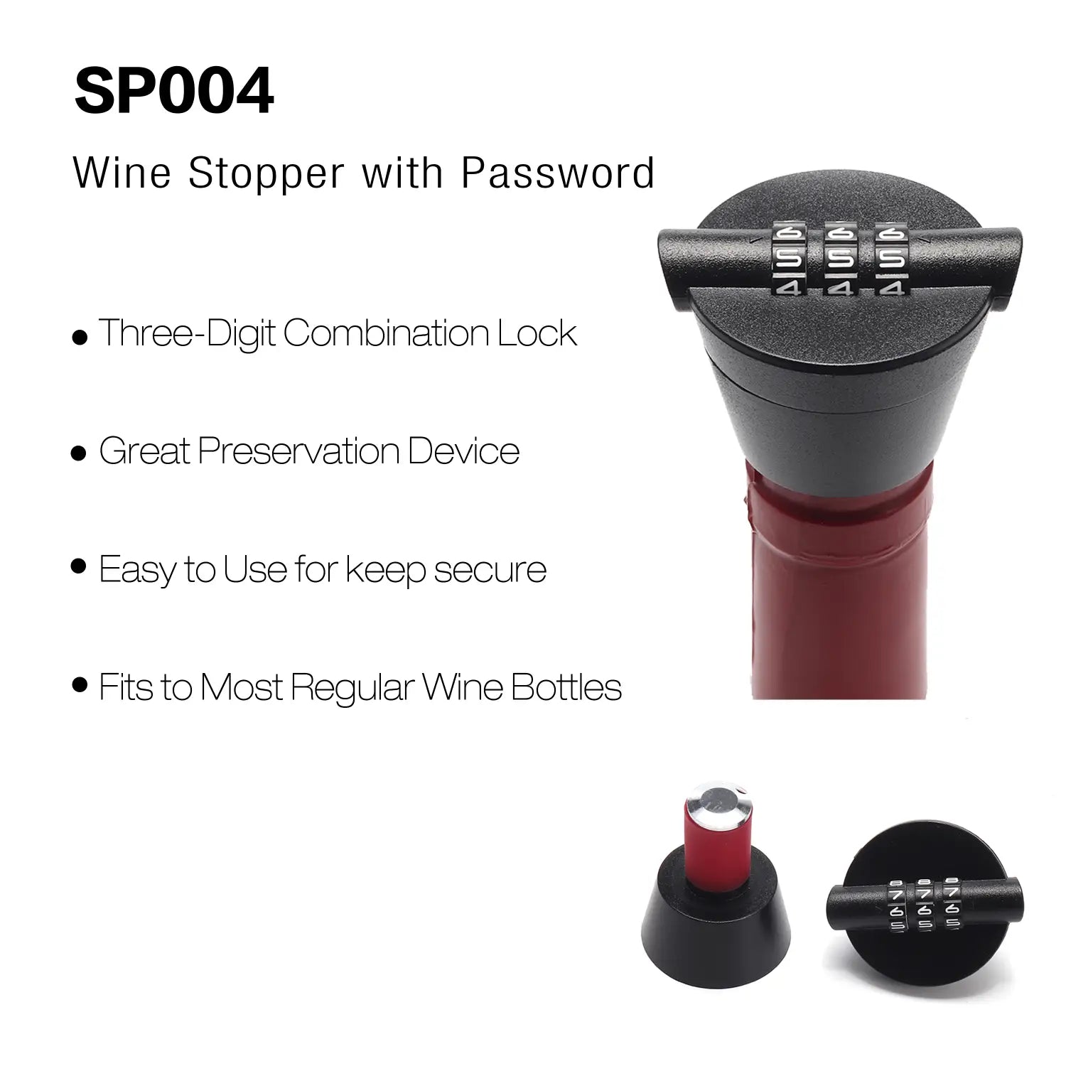 Wine Stopper Password Combination Lock Bottle