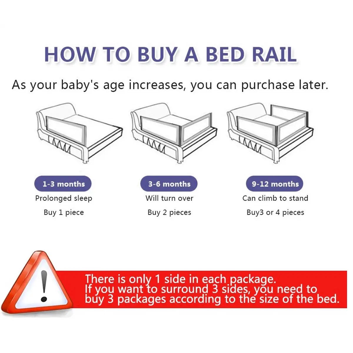 1.5m/1.8m/2.0m Adjustable Folding Kids Safety Bed
