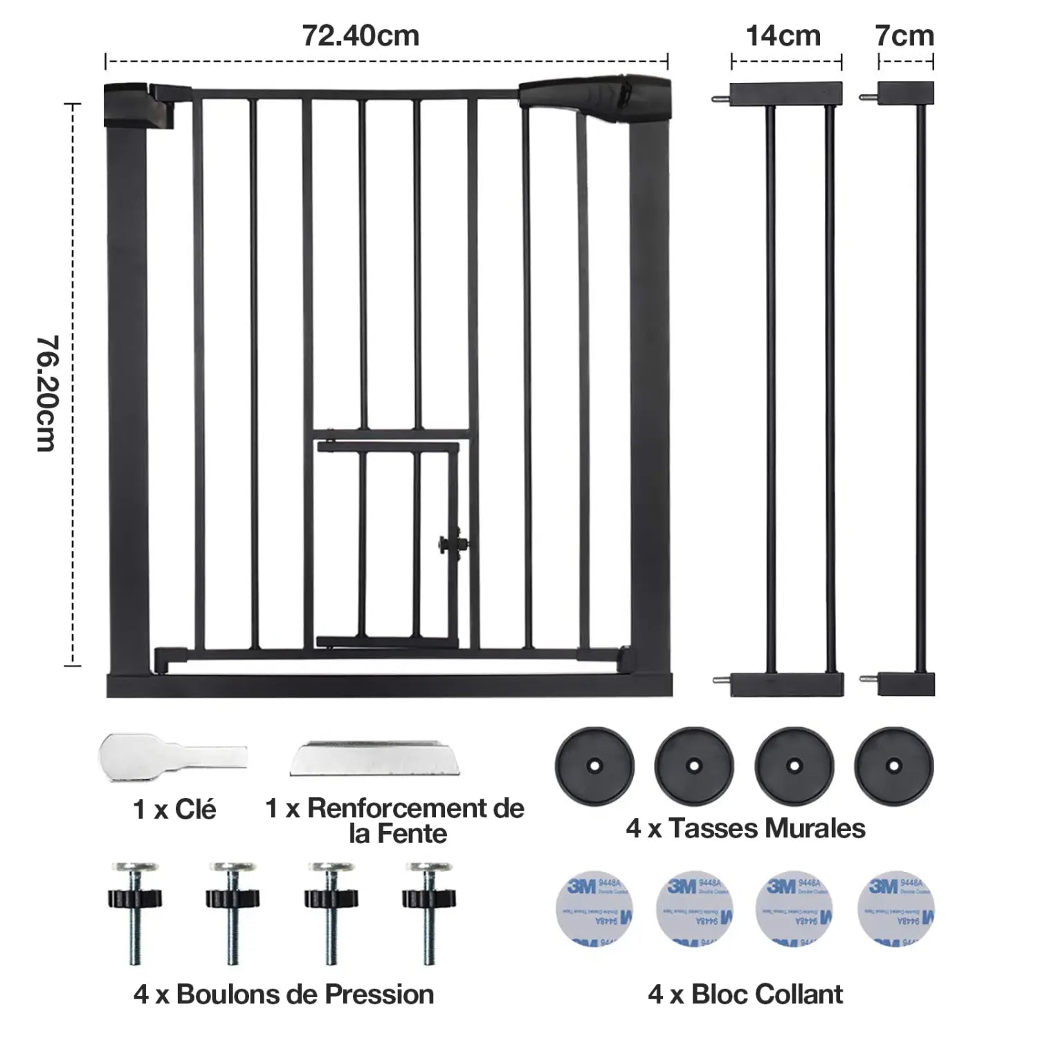 Comomy Extra Wide Pet Gate For Dog Cat Animal, Baby Fence