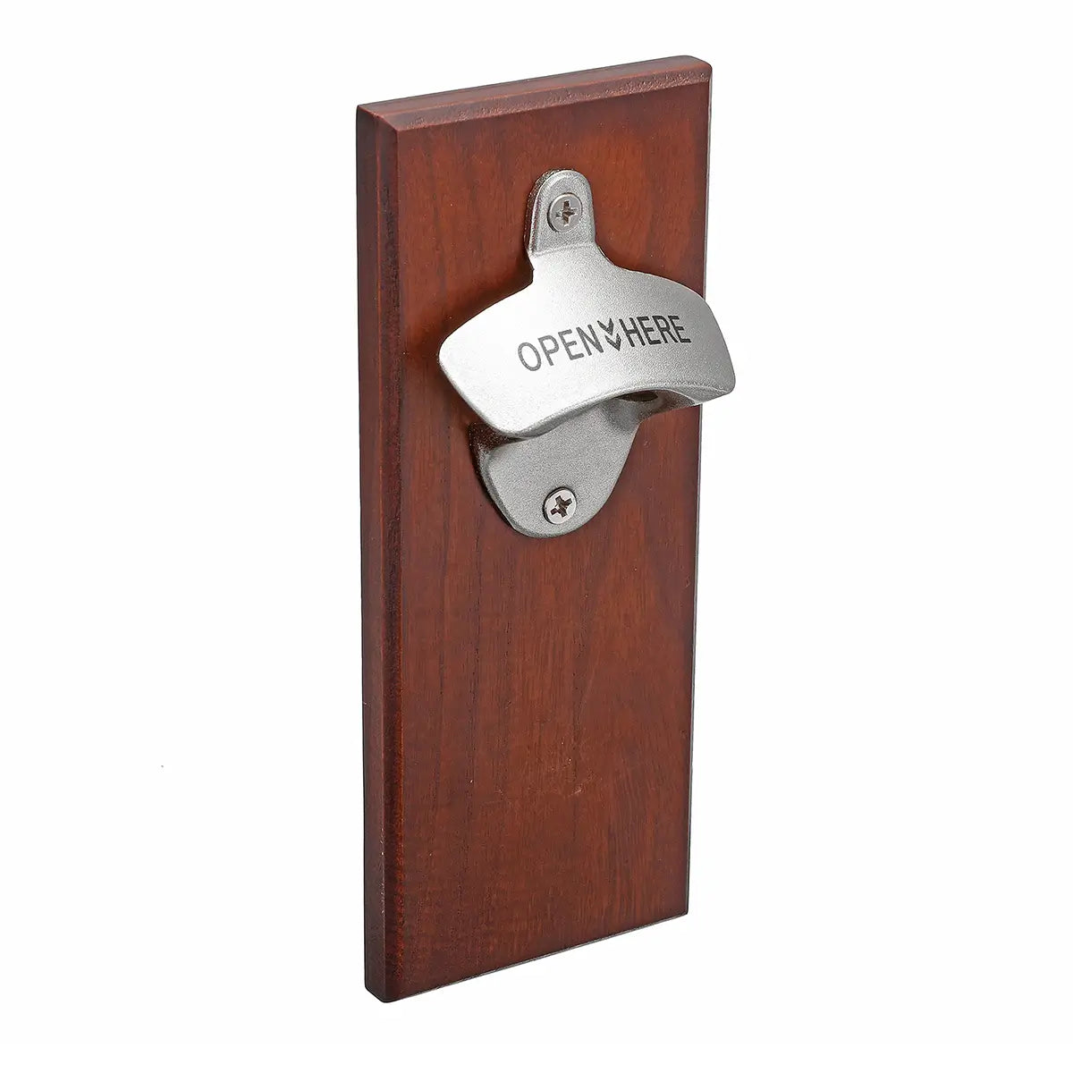 Wooden Wall Mounted Bottle Opener With Magnetic Catch