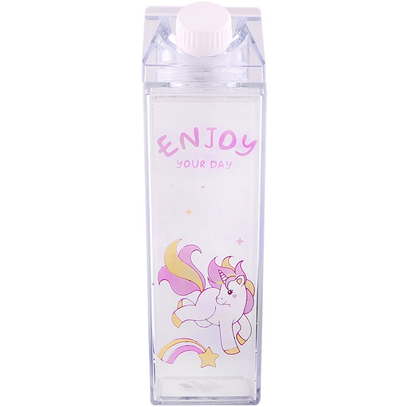 Portable Milk Carton Water Bottle Novelty Cartoon