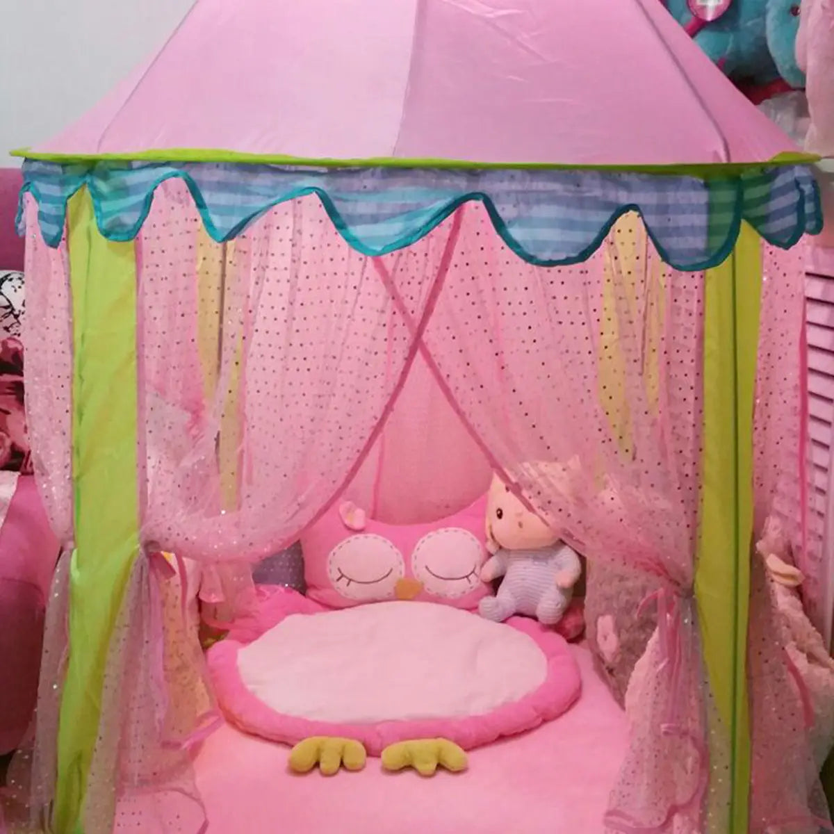 Children Kids Teepee Play Tent Princess Castle Girls