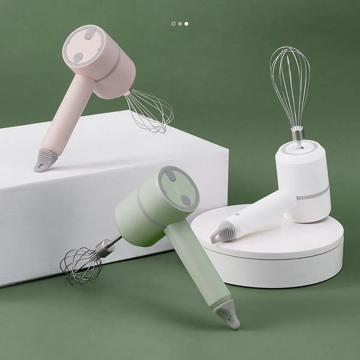 Wireless Hand Mixer 3 Speeds Double Stirring Head Design