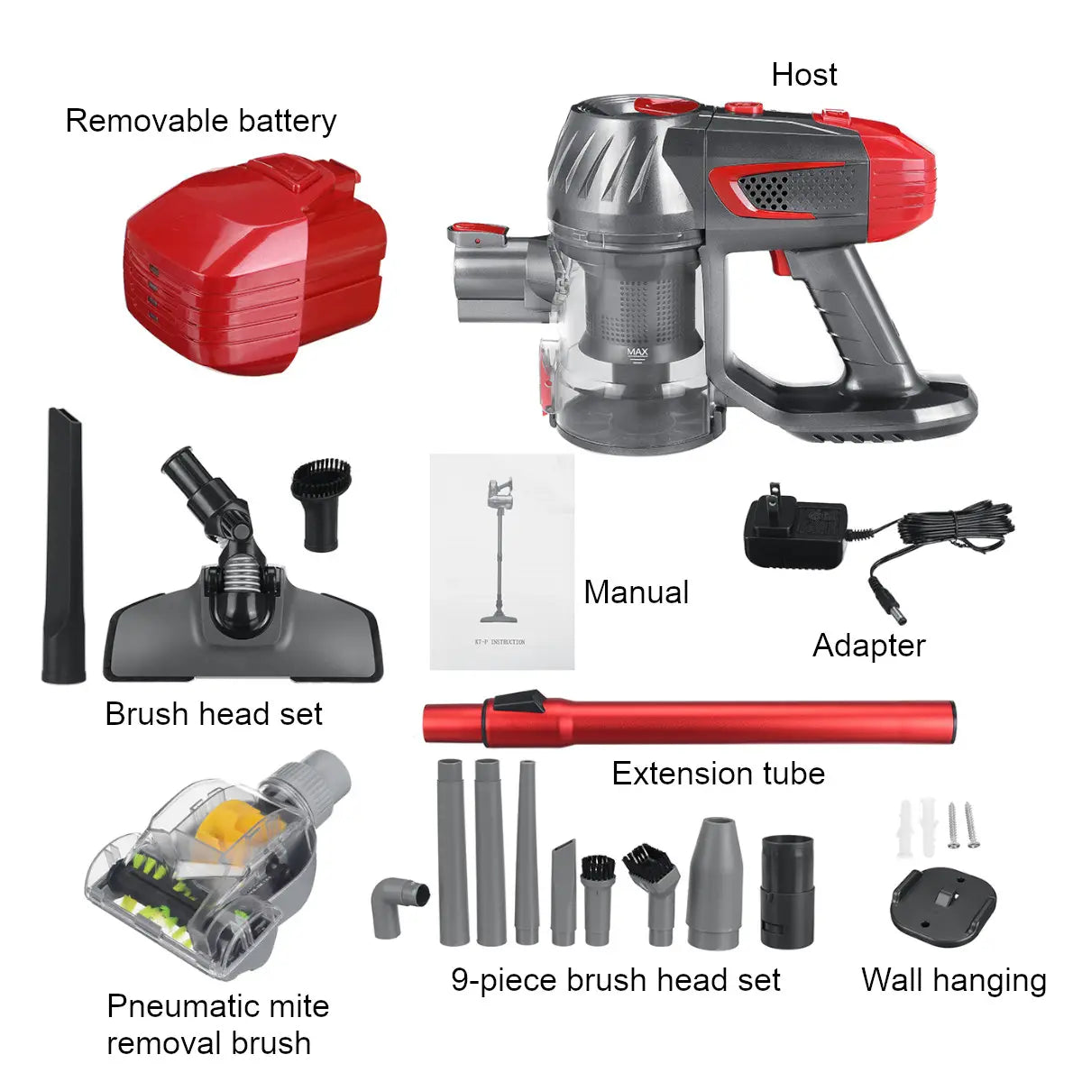 Zek Cordless Stick Handheld Vacuum Cleaner 8000pa Powerful