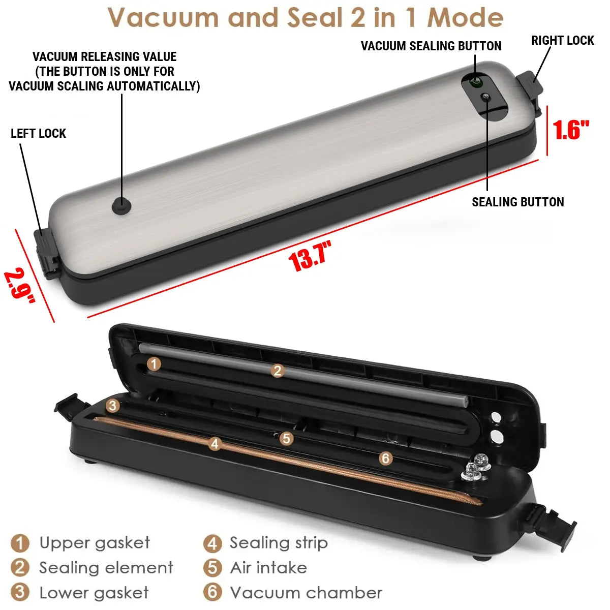 Household Vacuum Sealer Machine Seal Meal Food System