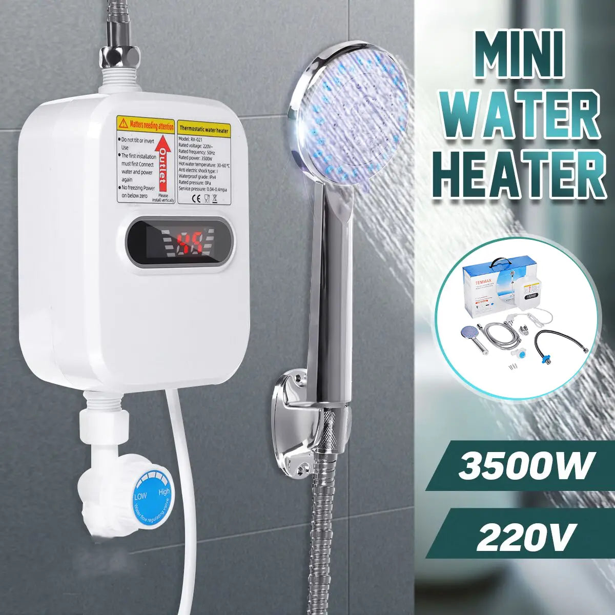 3500w 220v Household Instant Hot Water Heater Plug-in