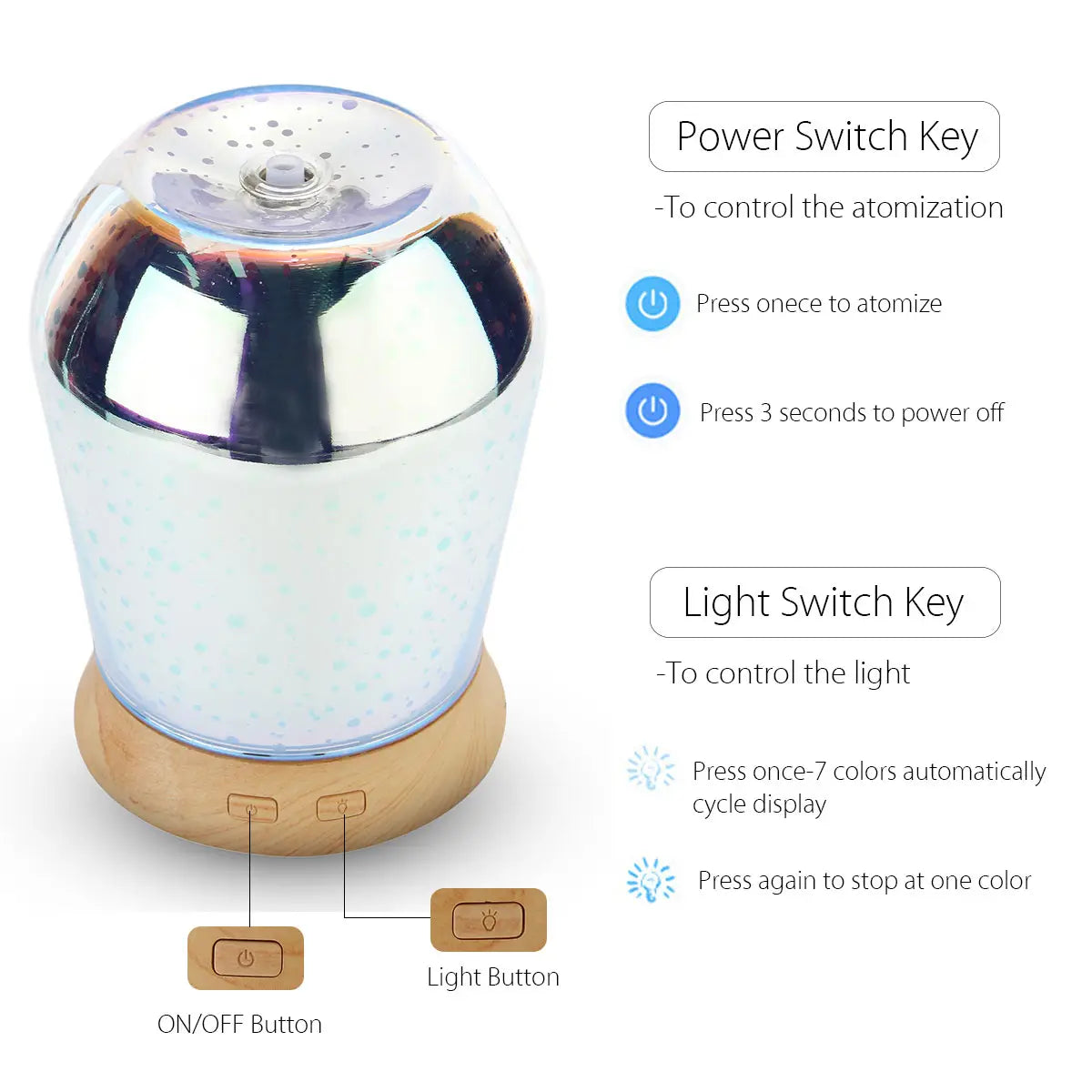 3d Led Ultrasonic Diffuser Humidifier Aromatherapy Essential