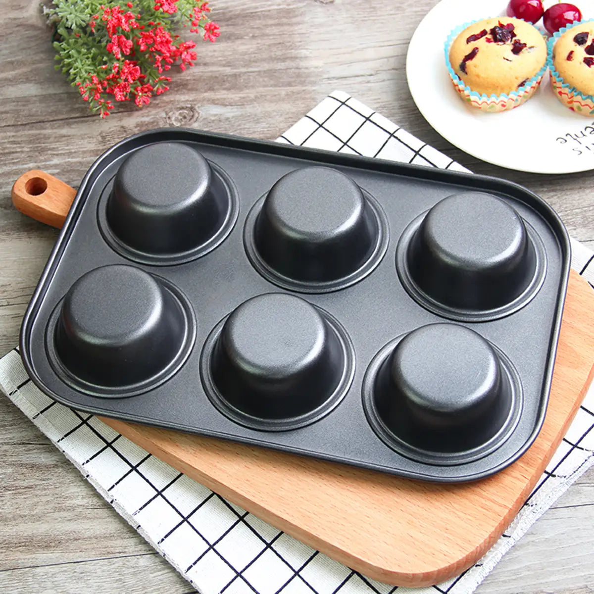 Muffin Pan - 6pc Round Bake Cup Cake Tray