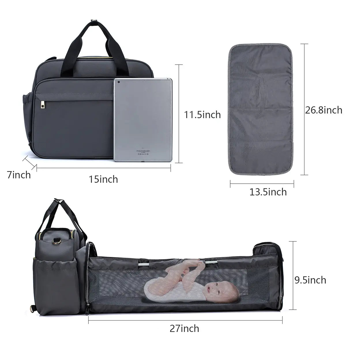 Mummy Diaper Bag Portable Multifunction Backpack Folding