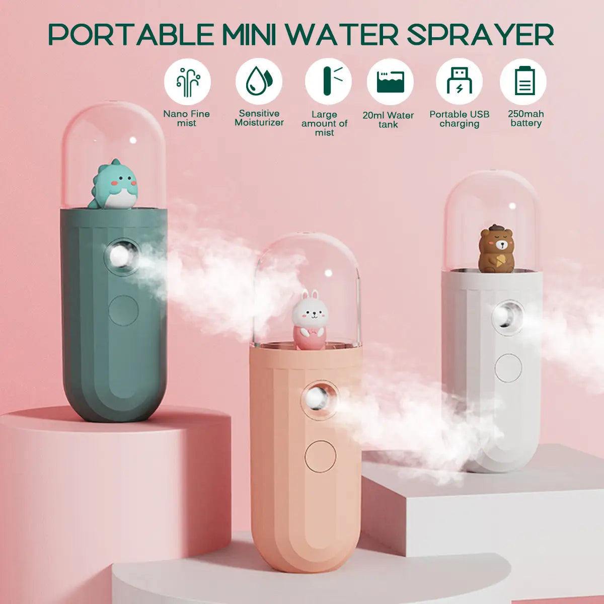 5v Portable Mini Humidifier Nanometer Fine Fog Usb Charging