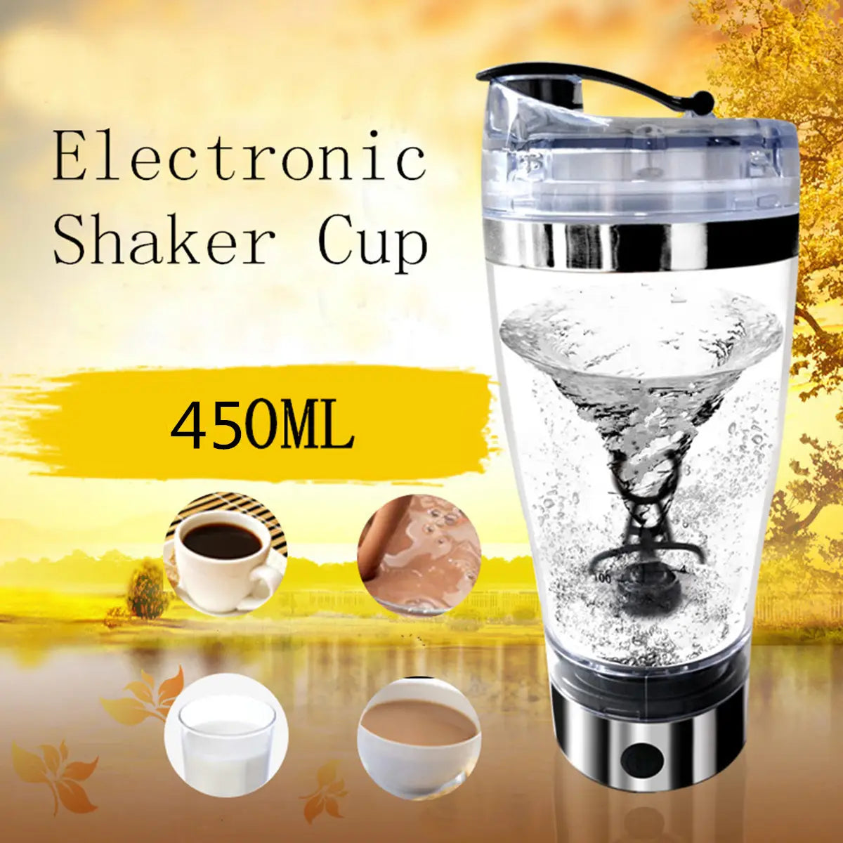 Electric Shaker Cup - 450ml Usb Fitness Protein