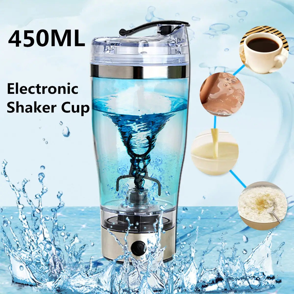 Electric Shaker Cup - 450ml Usb Fitness Protein