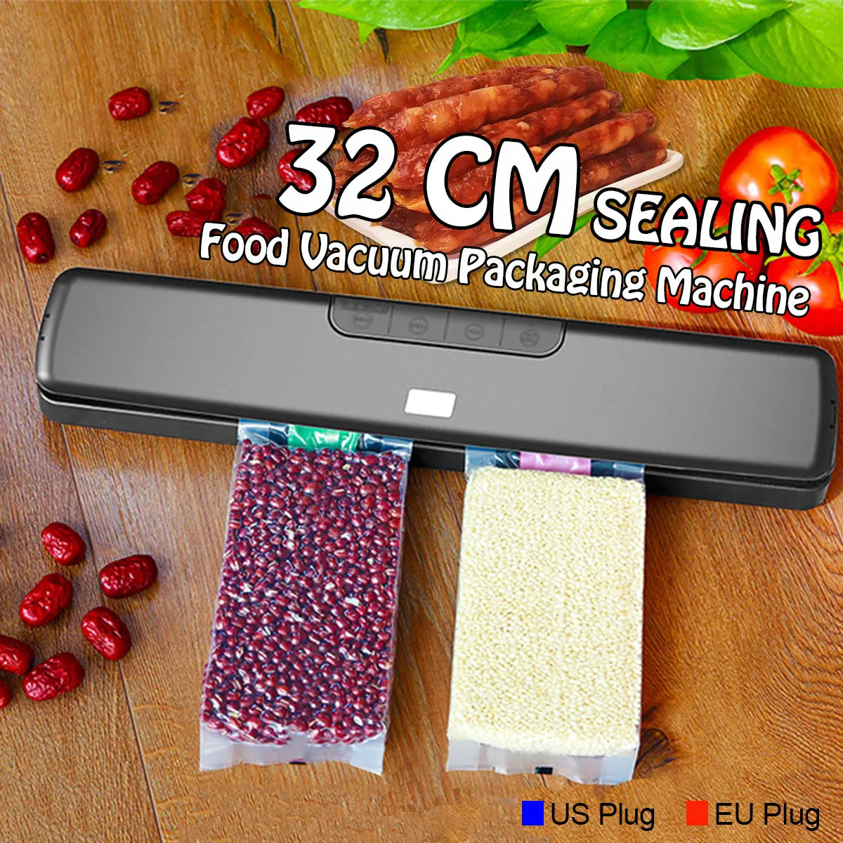 3-32cm Electric Vacuum Sealer Portable Food Meats Fish