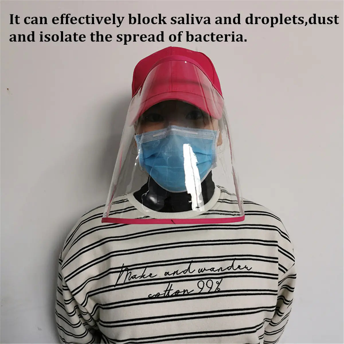 Removable Protective Cap Full Face Mask Splash-proof