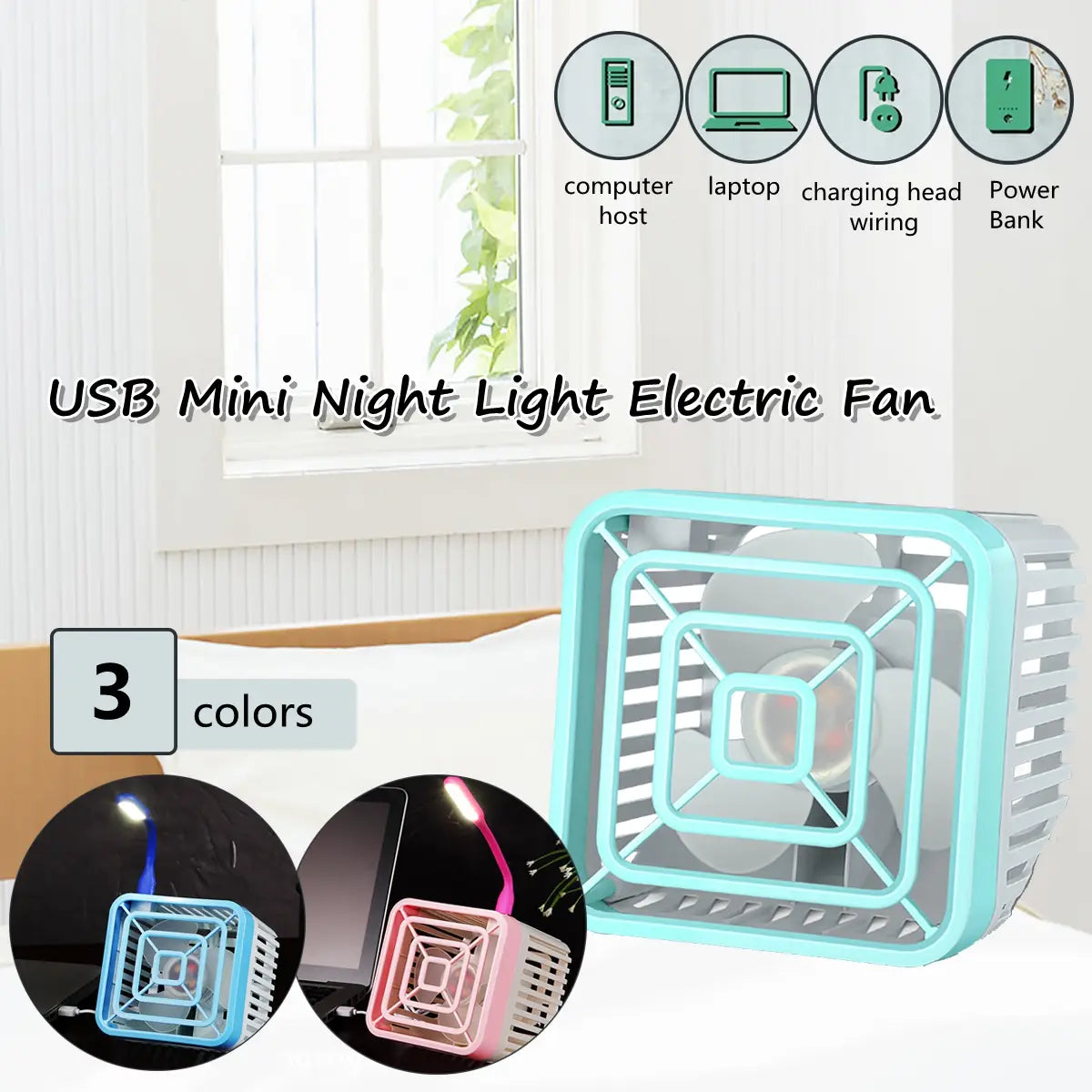 Bakeey Usb Small Fan Mini Electric Mute Student Dormitory