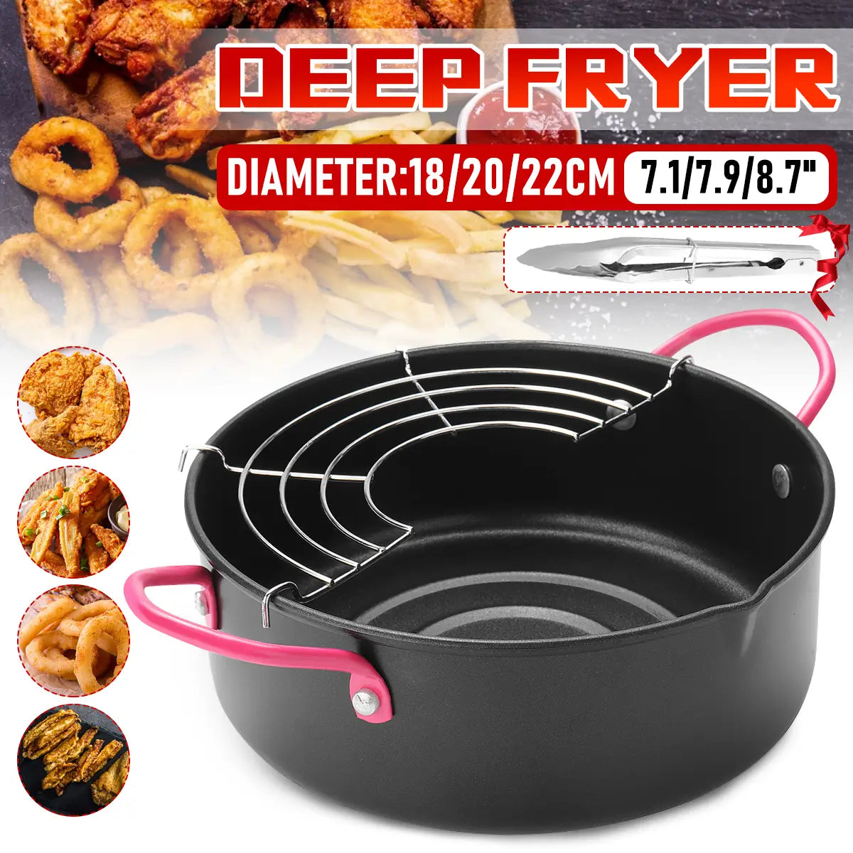 Portable Deep Fryer Pot Basket Frying Pots For Japanese