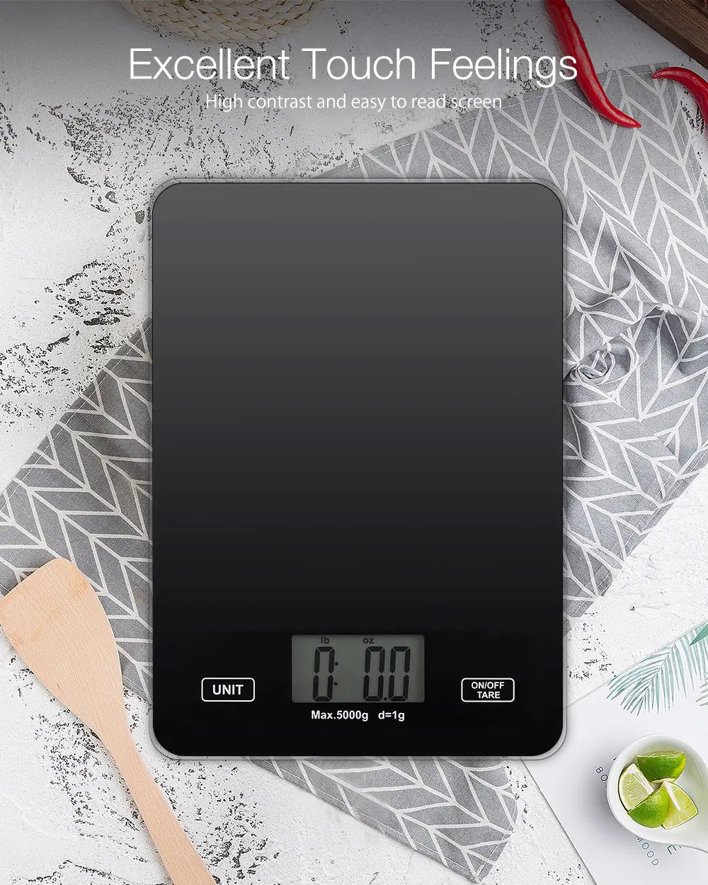 Kitchen Toughened Glass Scale 1g/5kg Lcd Display Baking Tool