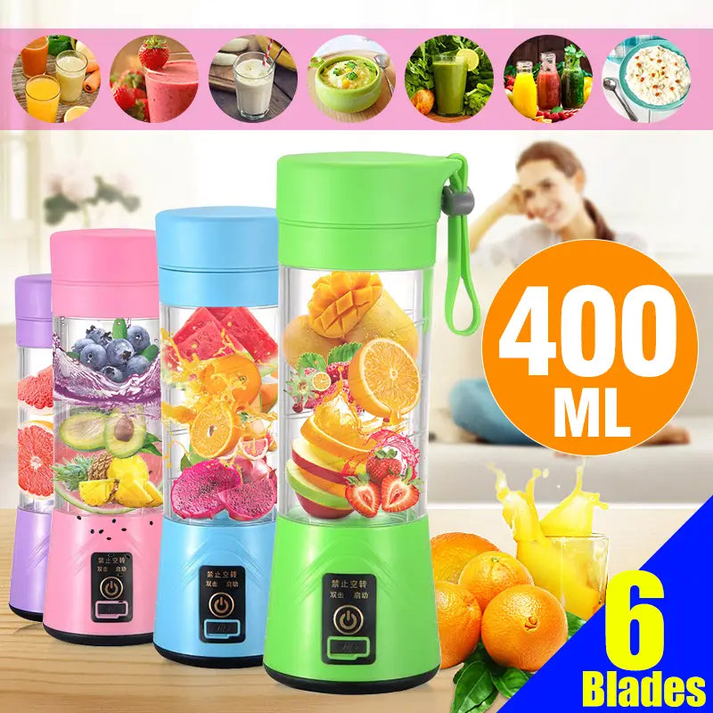 Portable Usb Juicer - 400ml Electric Smoothie Maker