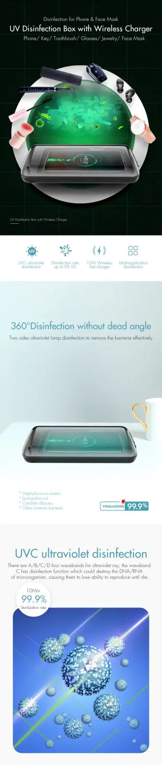 X40 Mobile Phone Wireless Charger Charging Disinfection