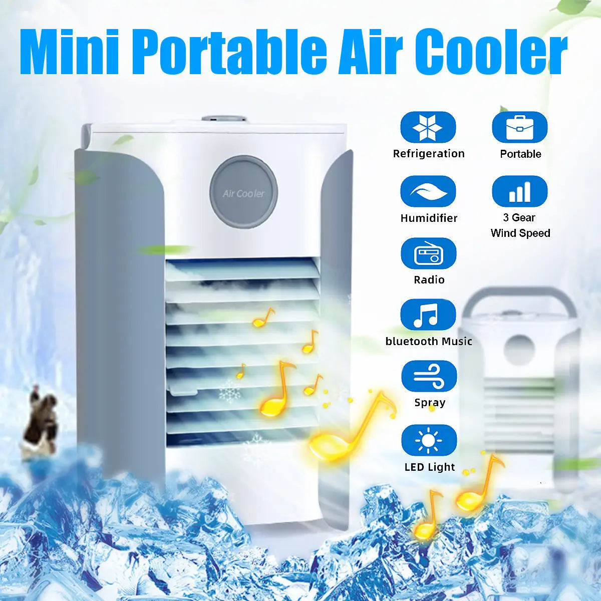 Usb Mini Portable Bluetooth Radio Air Cooler Humidifier