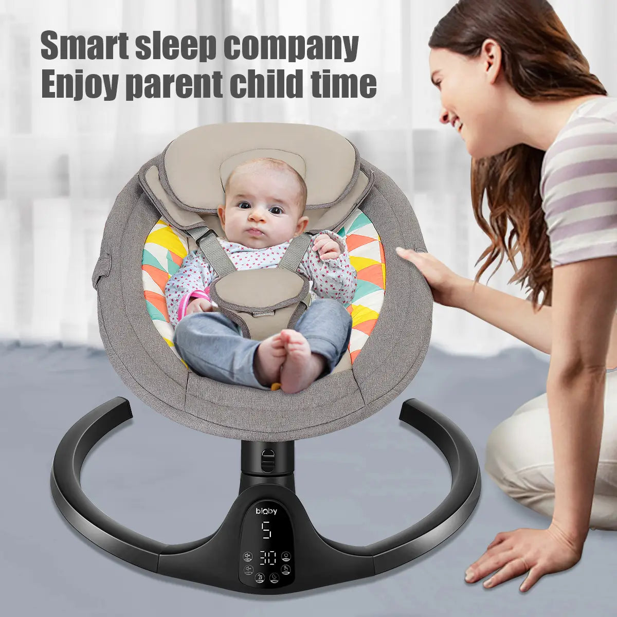 Bioby Electric Baby Swing Chair Bluetooth Music Remote