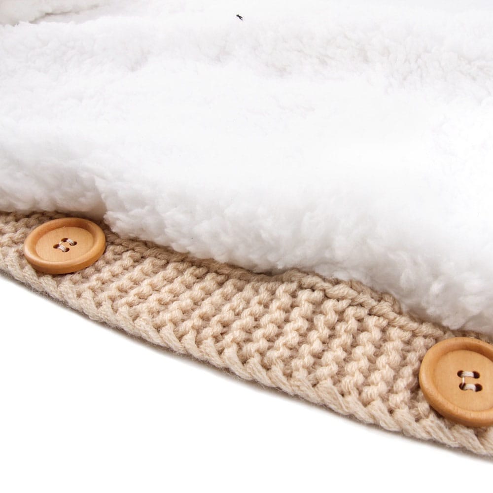 Winter Warm Infant Baby Sleeping Bag Button Knit Swaddle