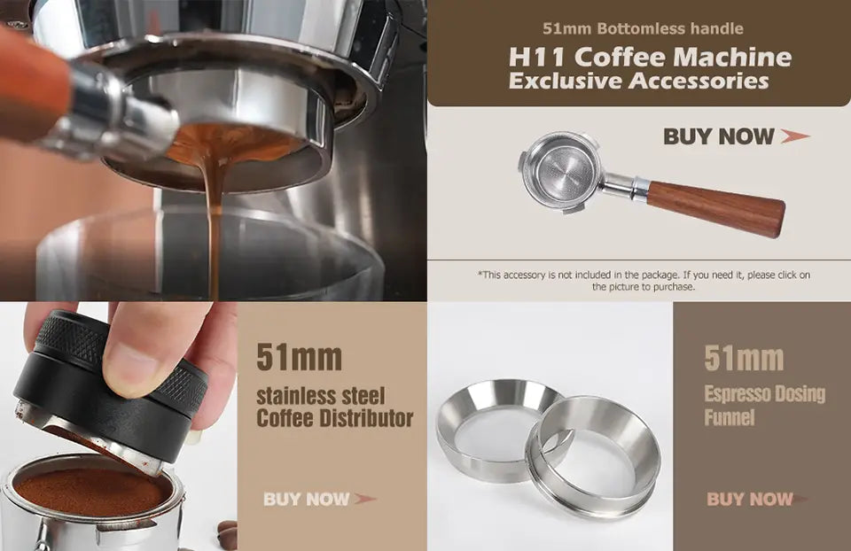 Hibrew H11 Semi Automatic Espresso Machine 1450w 1.1l 19bar