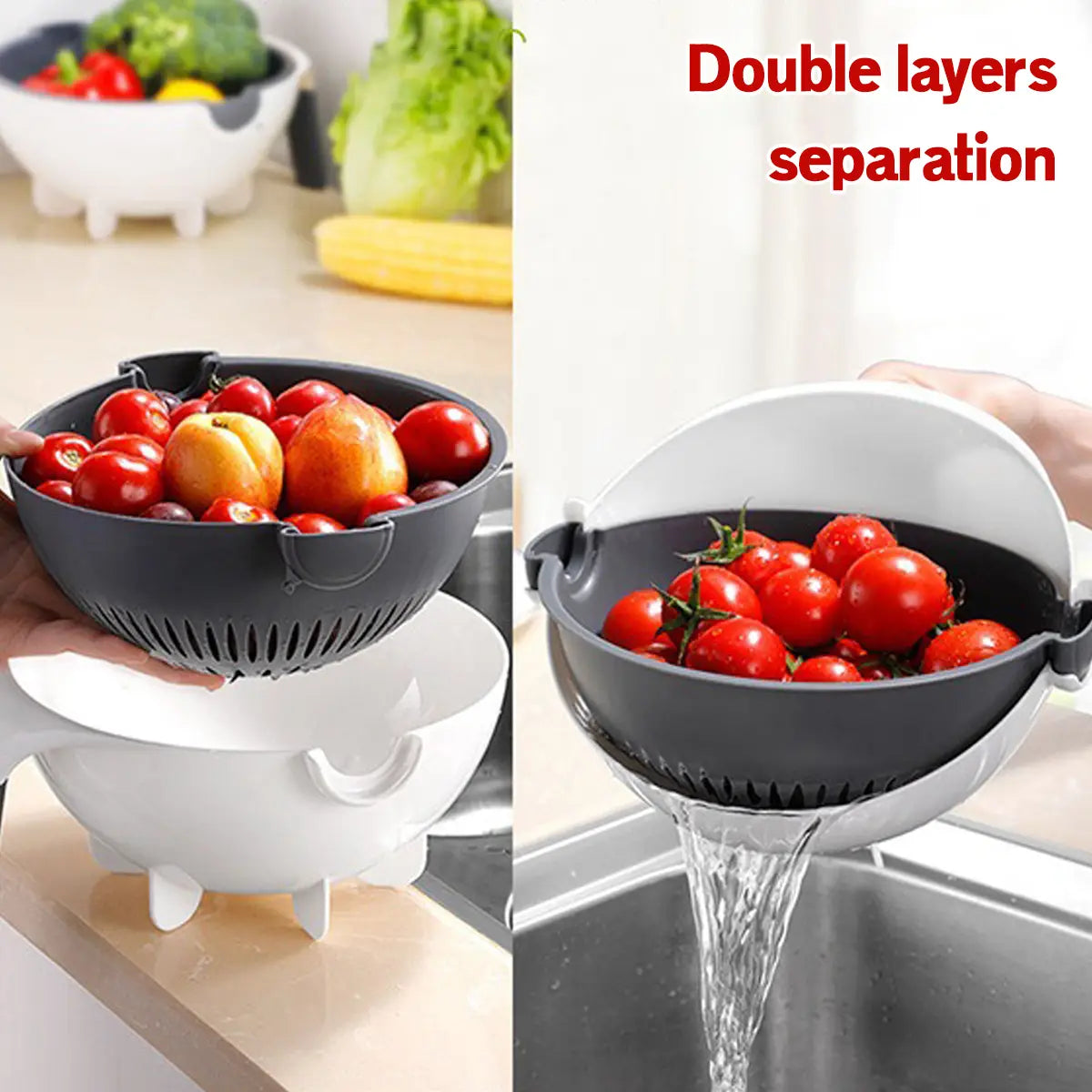 Rotate Vegetable Cutter Peeler Slicer Drain Basket