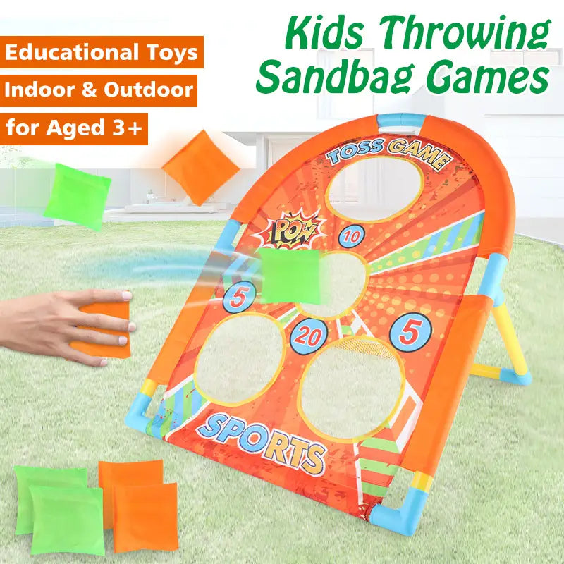 4 Holes Kids Collapsible Throwing Sandbag Toss Board Golf