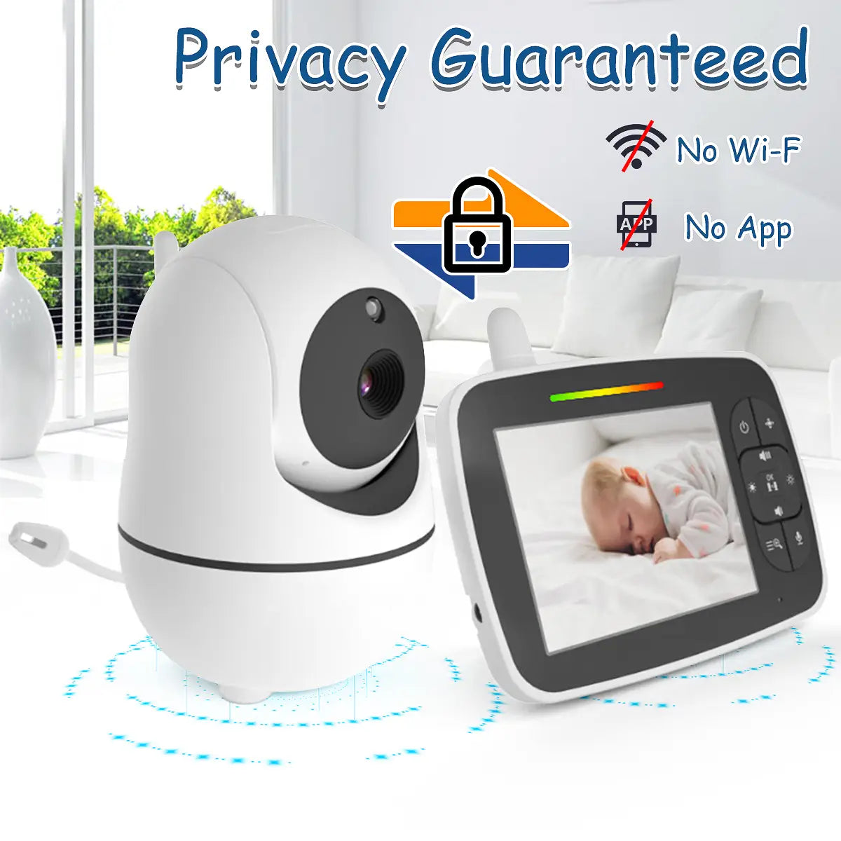 Baby Monitor With Camera 2.4ghz 3.5-inch Lcd Digital Screen