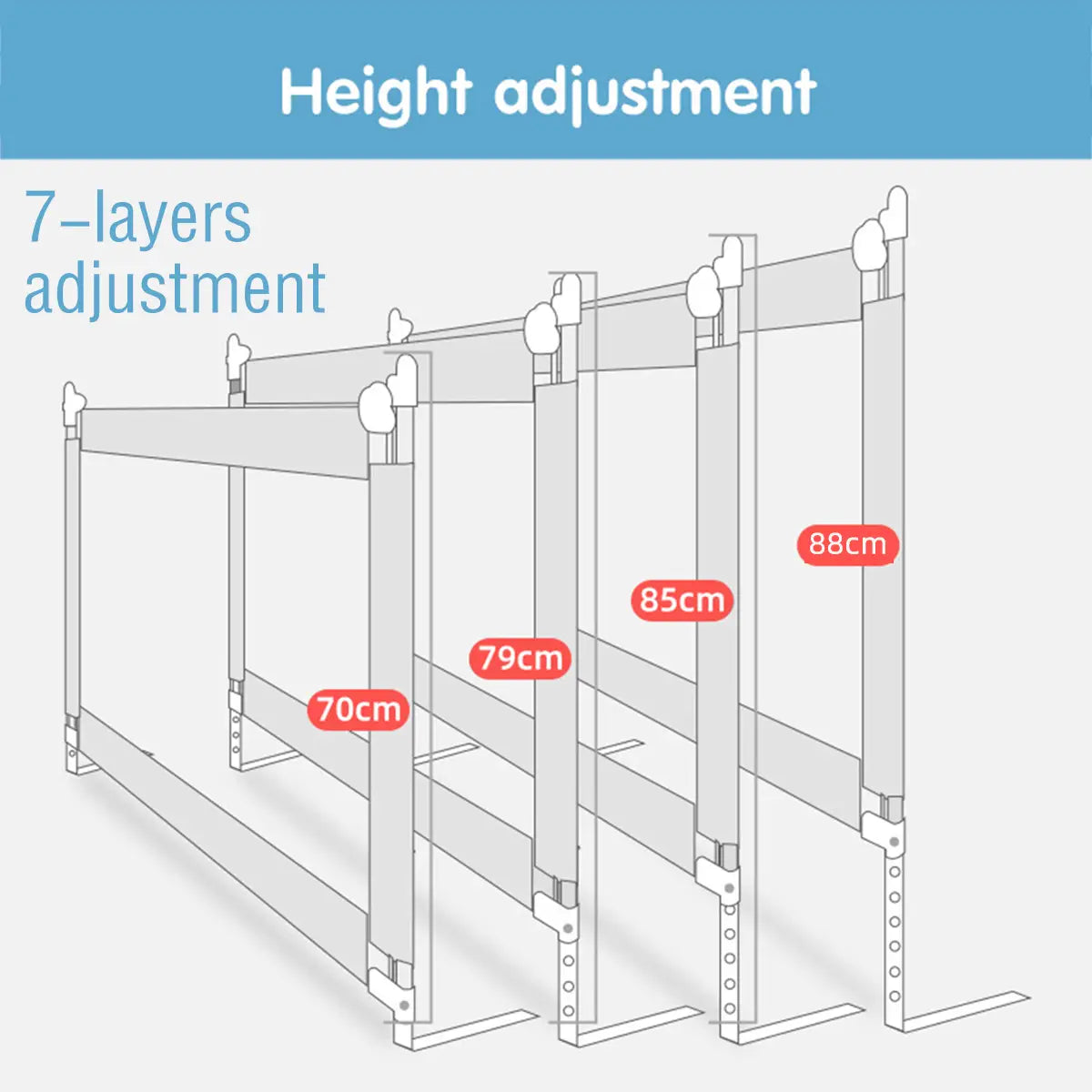 Intelligent Seven-speed Adjustable Baby Bed Fence Anti-fall