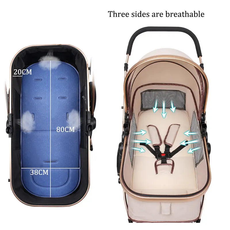 Folding Aluminum Infant Baby Stroller Kids Foldable